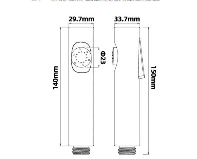 Round Chrome ABS Toilet Bidet Spray Kit with Stainless Steel Hose