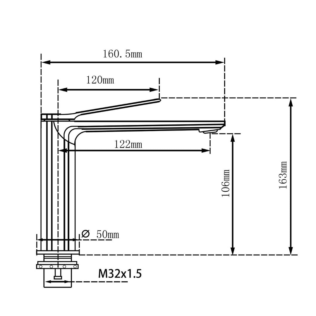 RUSHY Black Short Basin Mixer