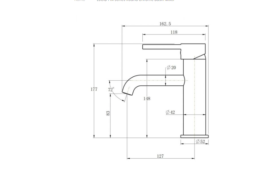 LUCID PIN Series Round Chrome Basin Mixer