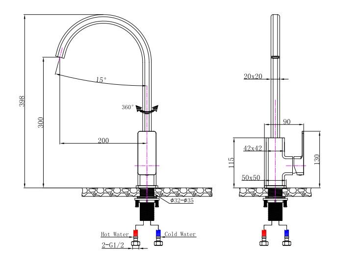 IVANO Series Chrome Kitchen Mixer