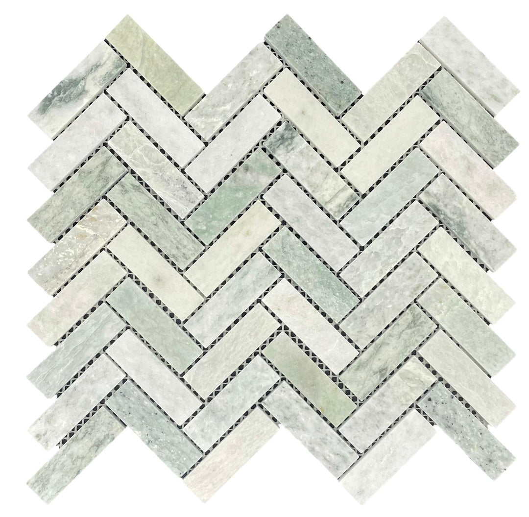 HERRINGBONE MINT HONED LIGHT CHIP SIZE 20X64X7MM SHEET SIZE 280X248X7MM - 62HERMINH -05