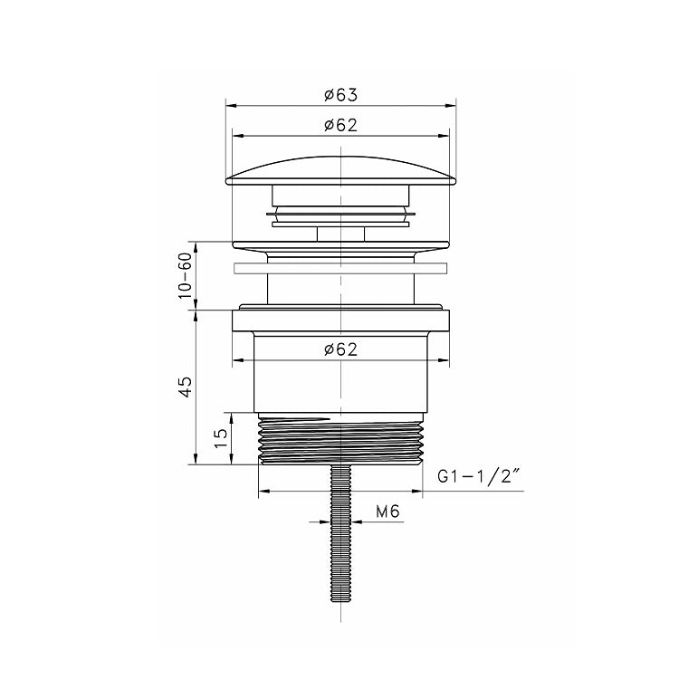 Universal Pop Up/Pullout Waste 32mm/40mm Gun Metal