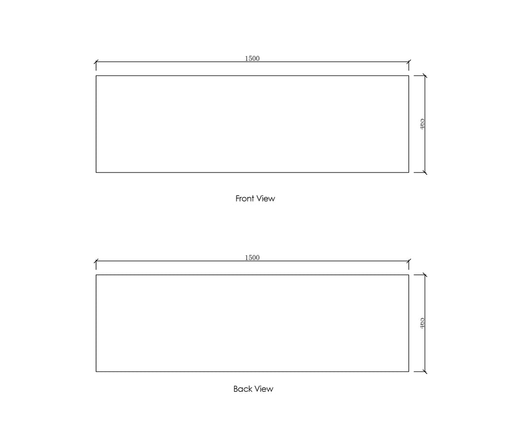 Natural Carrara Marble 1500x465x18 Top No Hole