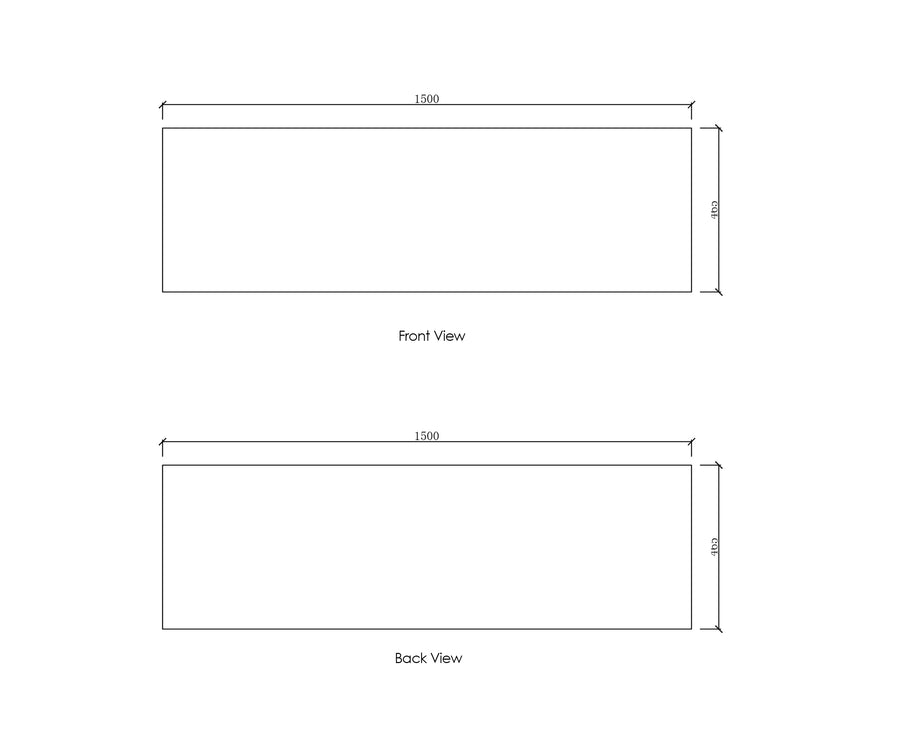 Natural Carrara Marble 1500x465x18 Top No Hole