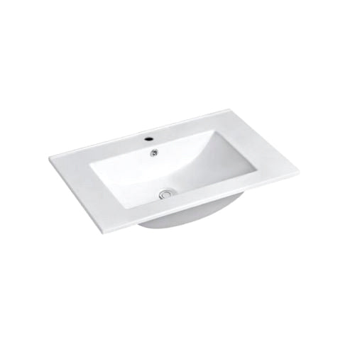 Laguna 600mm Satin White Wall Hung Vanity with Ceramic Top