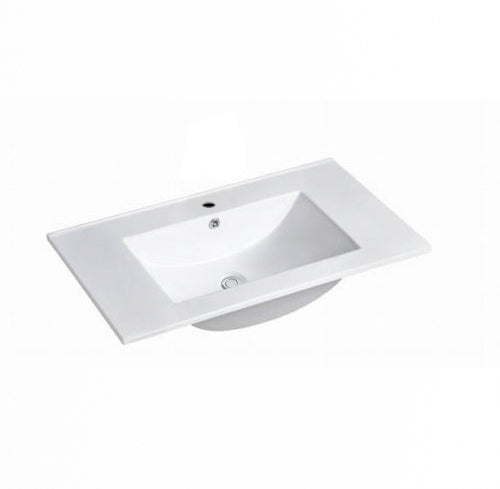 Laguna 750mm Satin White Wall Hung Vanity with Ceramic Top