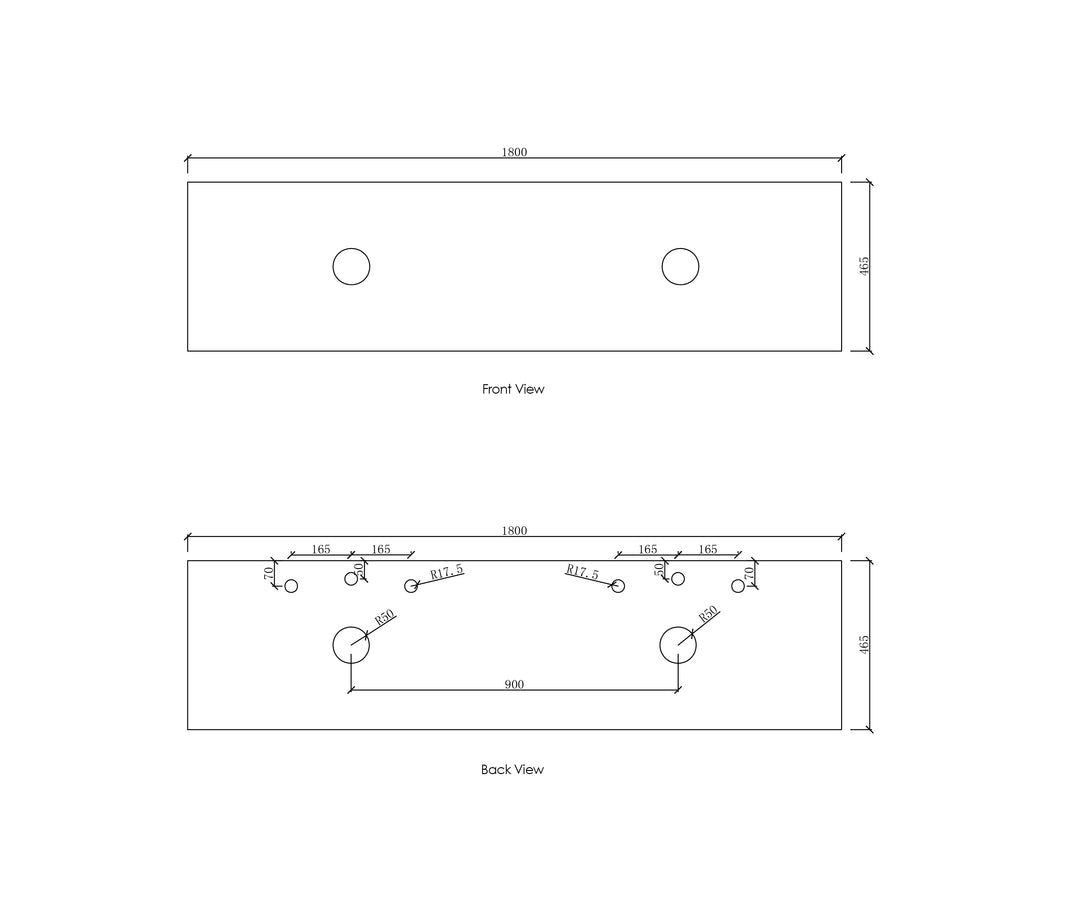 Laguna 1800mm Satin White Wall Hung Vanity with Natural Carrara Marble Top