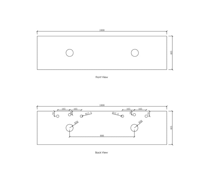 Laguna 1800mm Satin White Wall Hung Vanity with Natural Carrara Marble Top