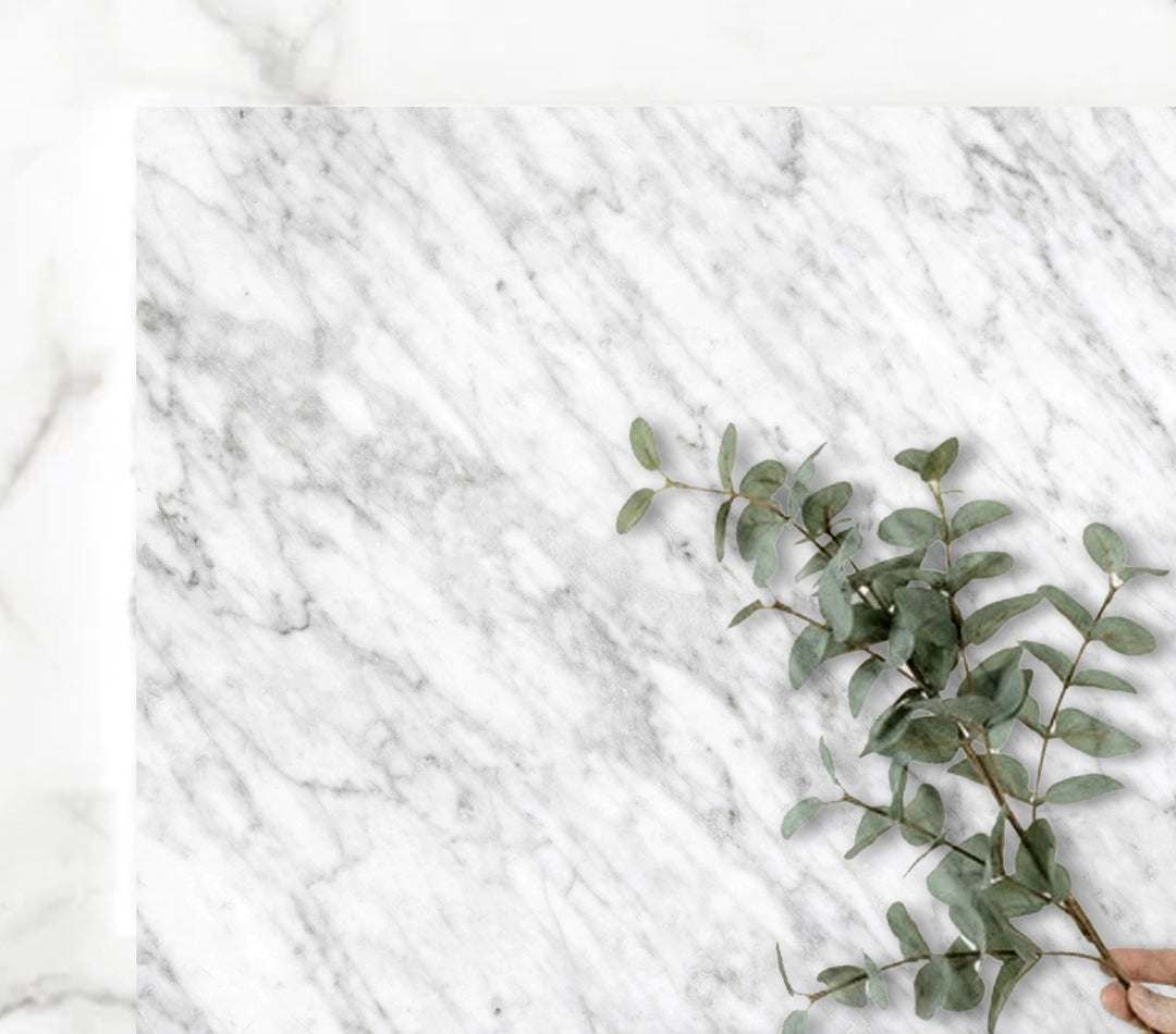 Laguna 600mm Satin White Wall Hung Vanity with Undermount Natural Carrara Marble Top & Basin