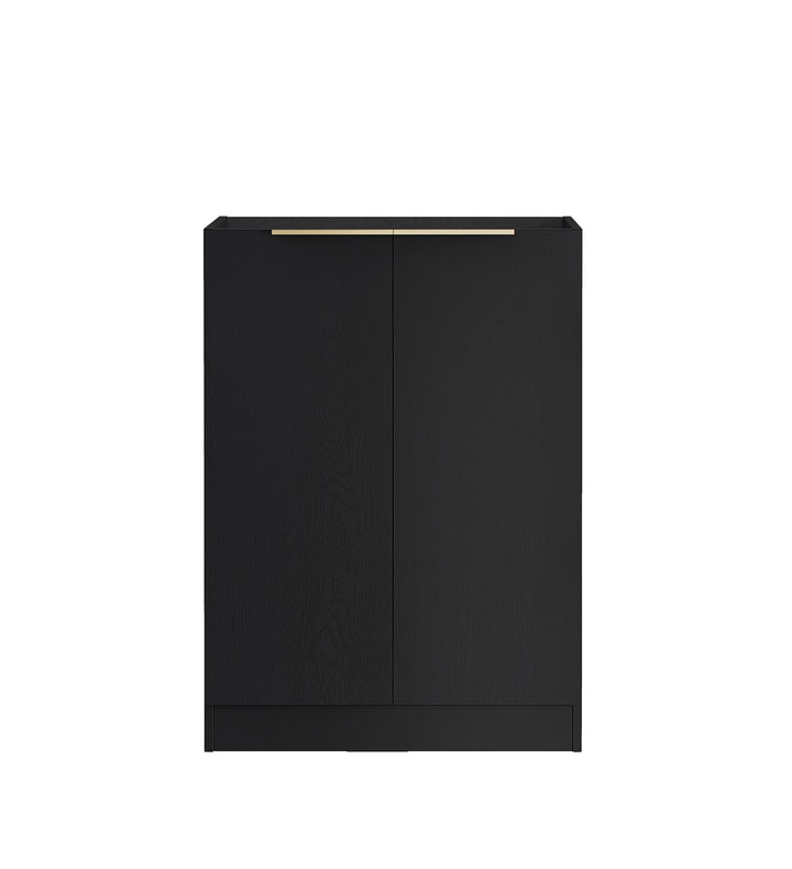 Byron/Bondi Black Oak Base Laundry Cabinet with 1060mm Natural Carrara Marble Top