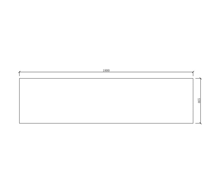 Solid Surface 1800x465x20 Cloudy Carrara Top No Hole