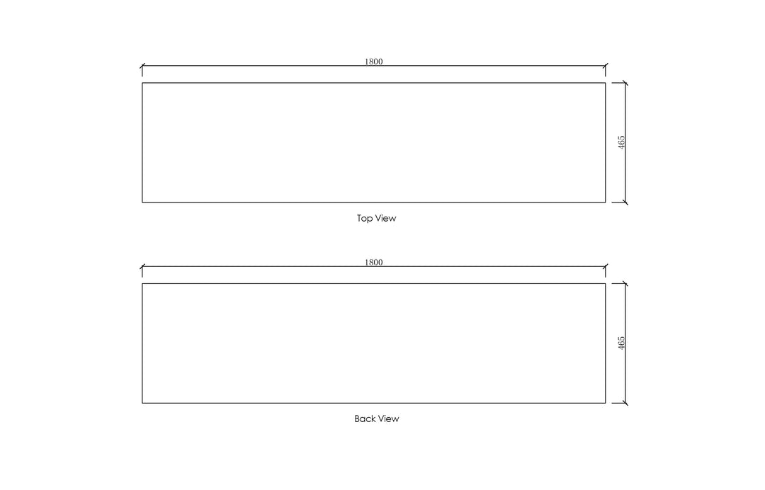 Quartz Stone 1800x465x20 Pure White No Hole