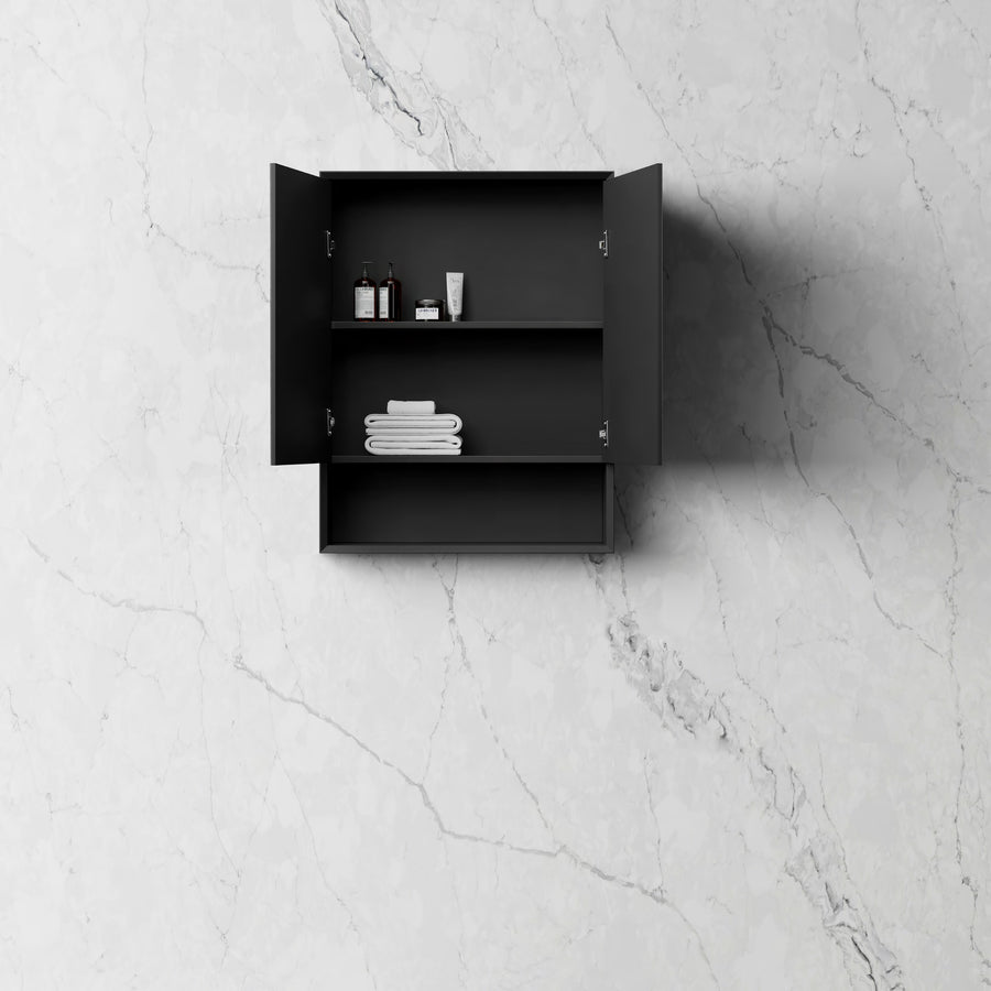 Marlo 600x800 Matte Black Shaving Cabinet