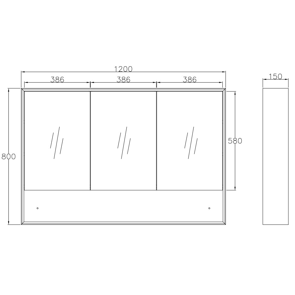 Byron 1200x800 Natural Oak Shaving Cabinet