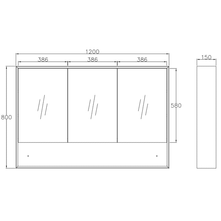 Byron 1200x800 Natural Oak Shaving Cabinet