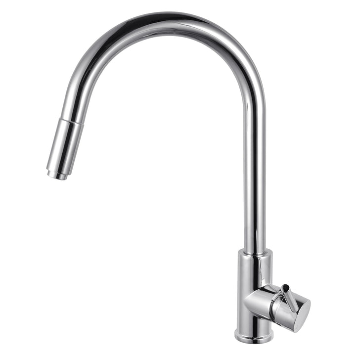 Round Chrome Pull Out Kitchen Sink Mixer Tap