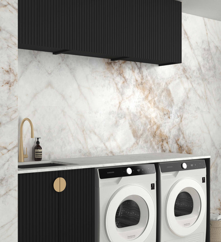 Laundry Kit 1960A Marlo Black with Natural Carrara Marble Top