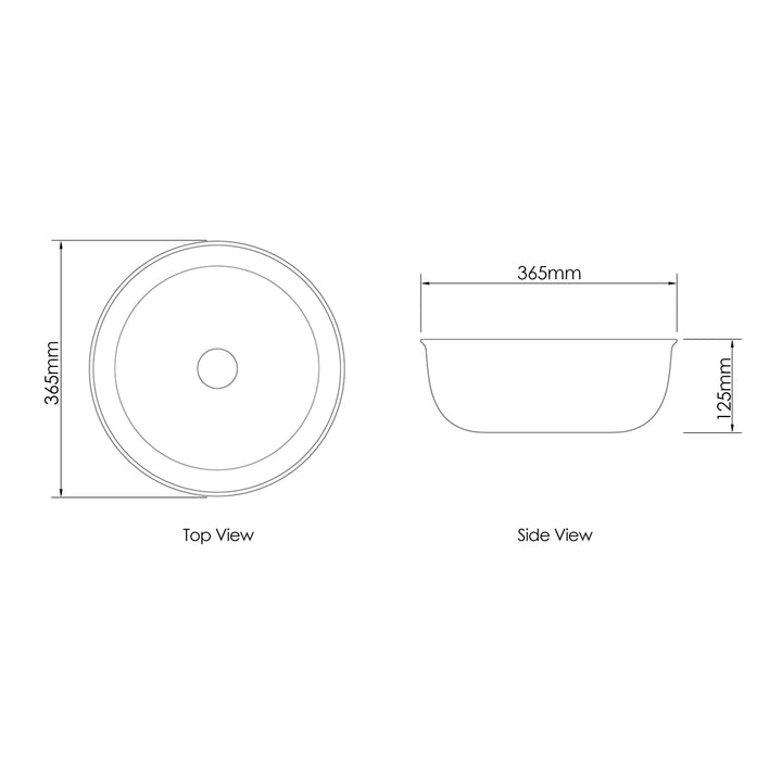 Bronte Round 360x360x130 Gloss White Basin