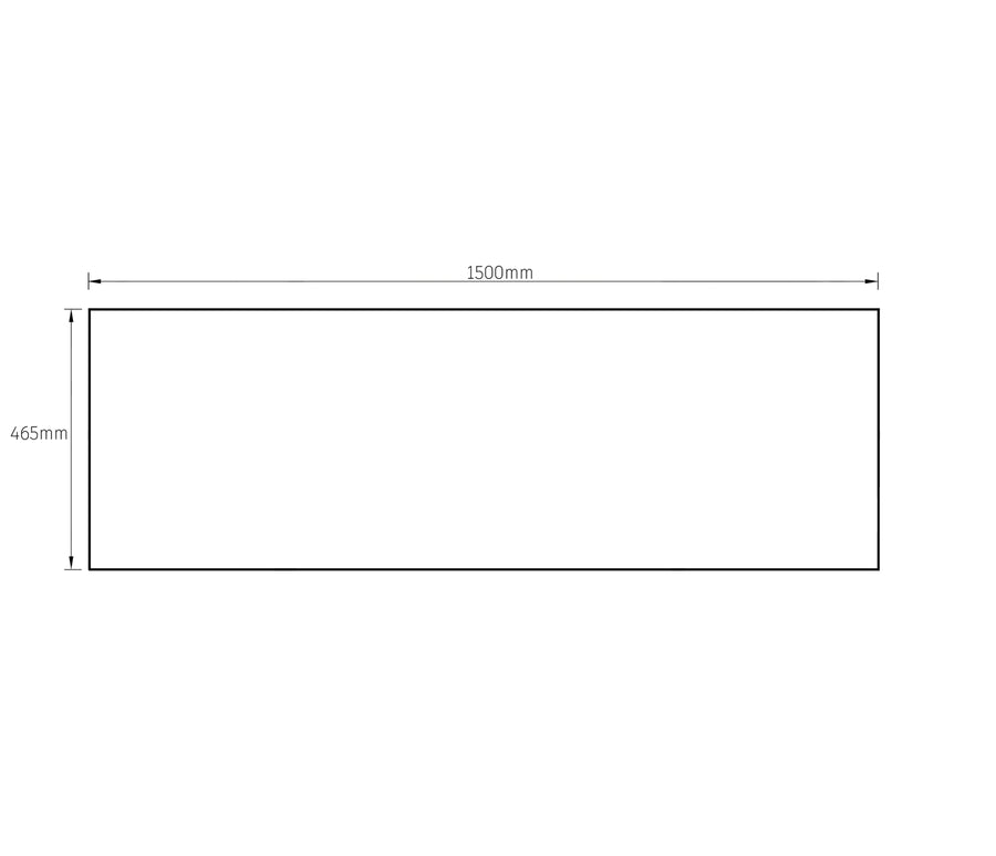 Solid Surface 1500x465x20 Matte White Top No Hole