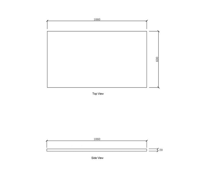 Laundry 1060mm Solid Surface Carrara Top - No Hole