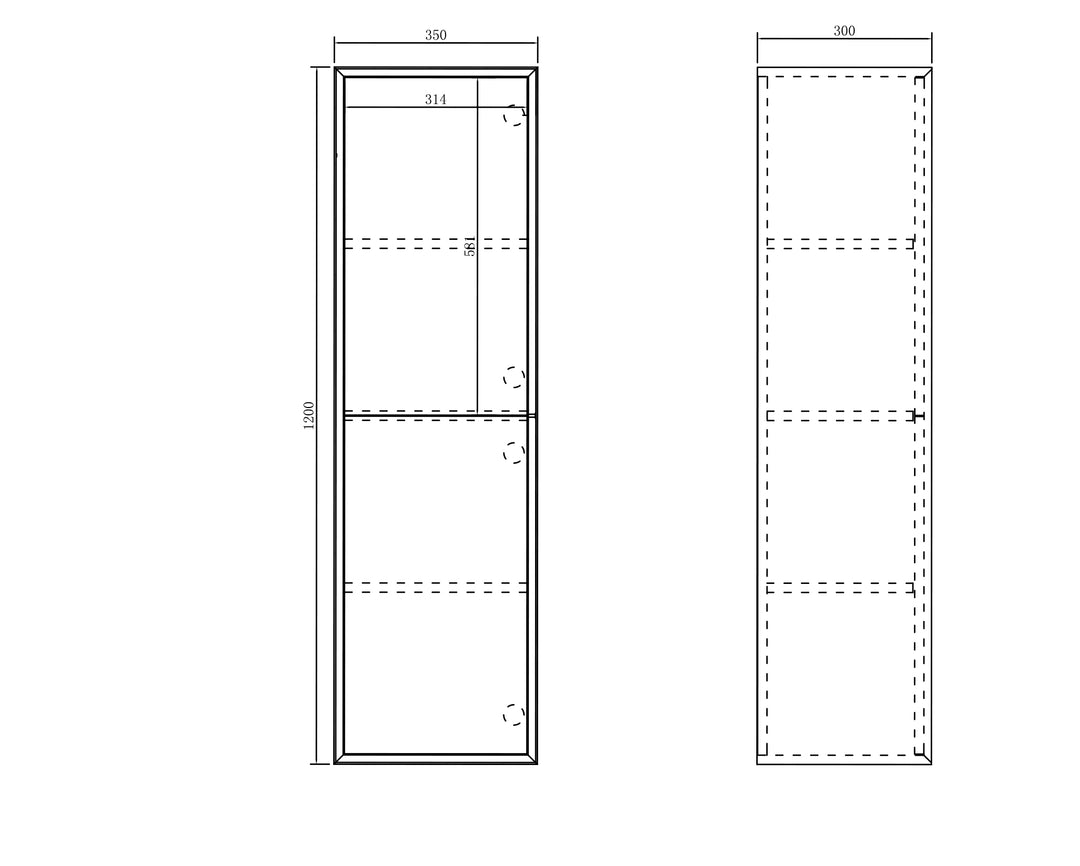 Noosa Tall Boy 350x300x1200 Matt White