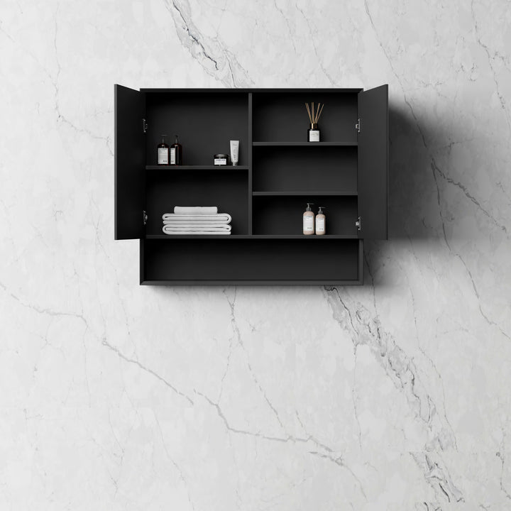 Marlo 900x800 Matte Black Shaving Cabinet