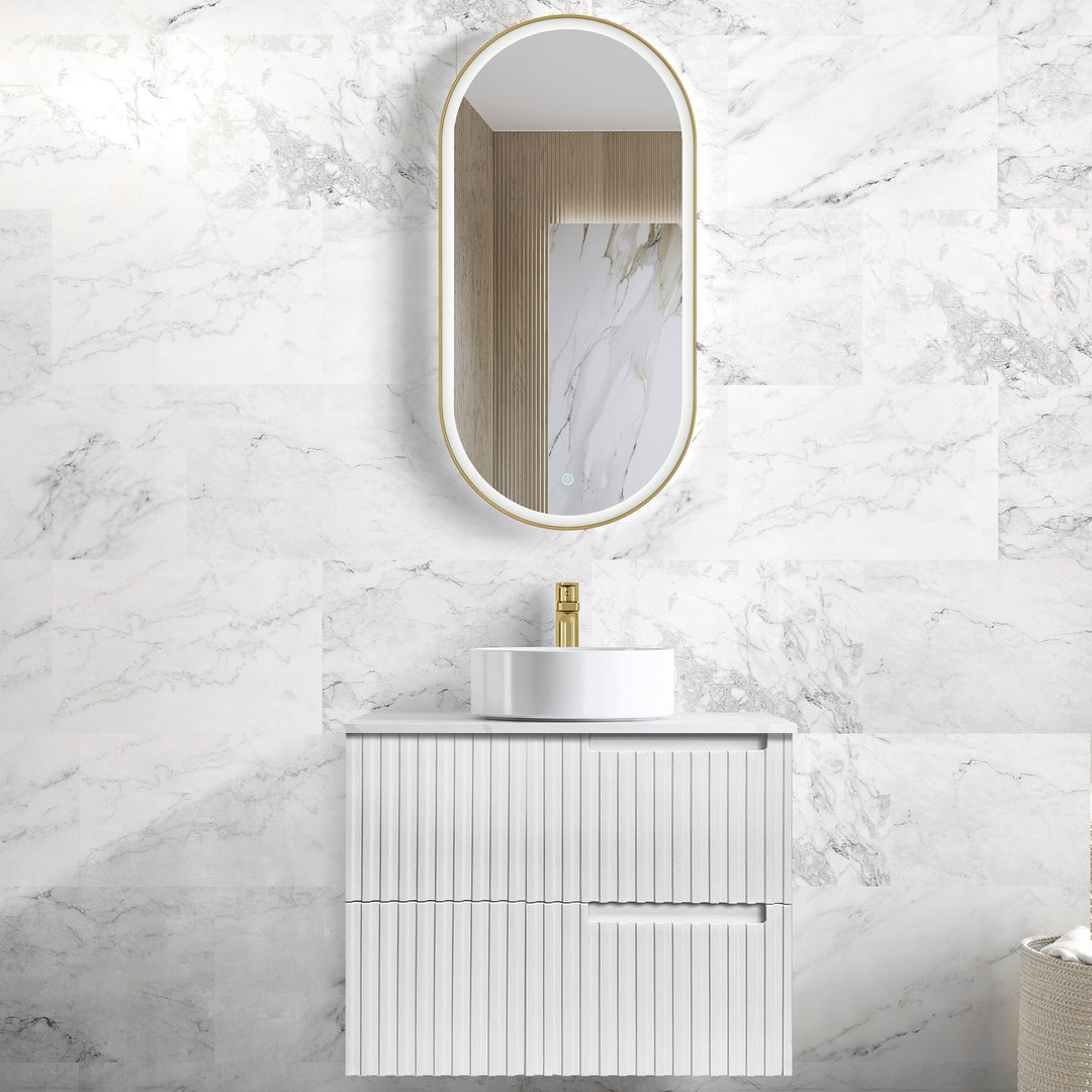 Noosa 750mm Satin White Wall Hung Cabinet Only