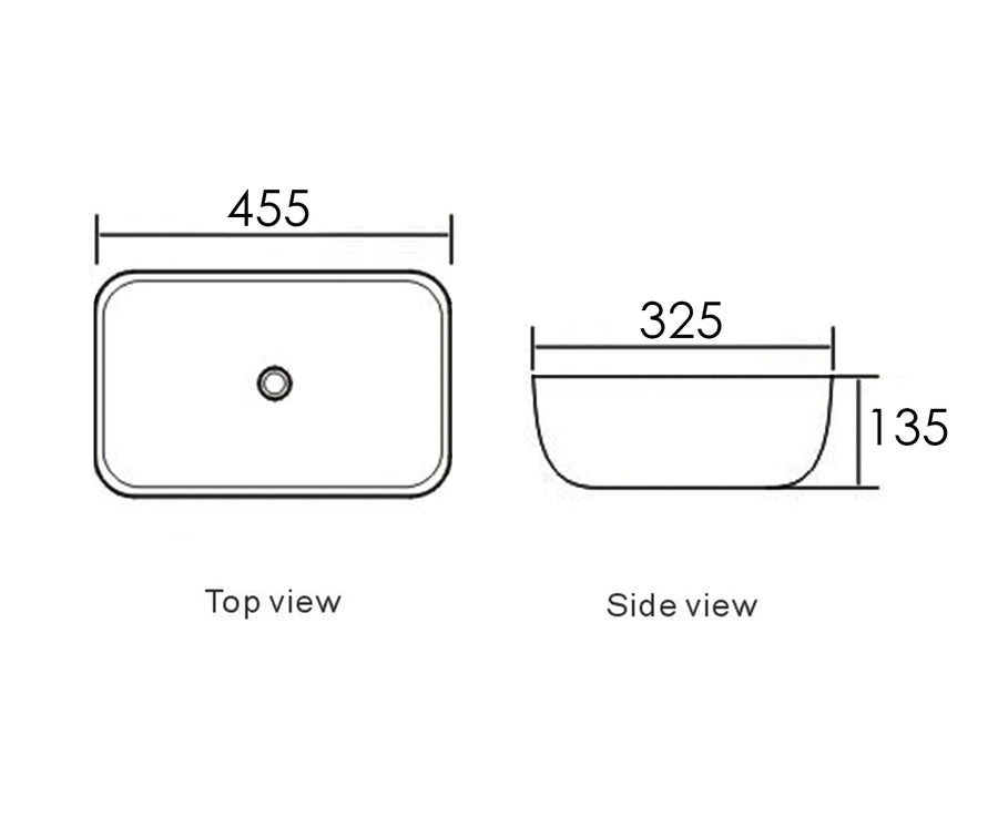 Artis O'96 455x325x135 Matte White Oval Basin Ultra Slim