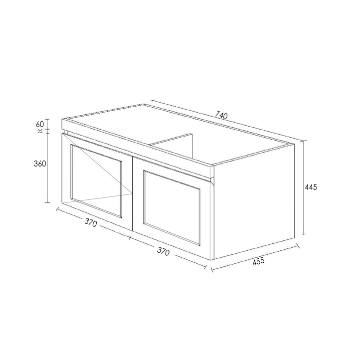 Hampton Mark II 750mm Satin White Wall Hung Cabinet Only