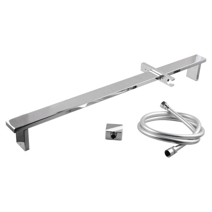 Square Chrome Sliding Shower Rail without Handheld Shower