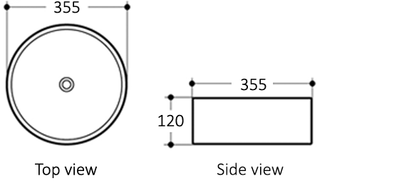 Artis 88 355x355x120 Gloss White With Silver Ring Basin