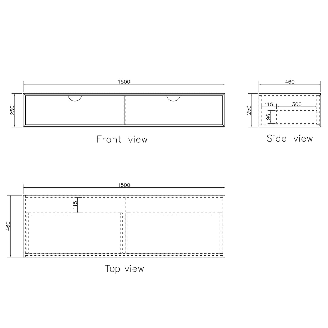 Moonlight 1500mm White Wall Hung Cabinet