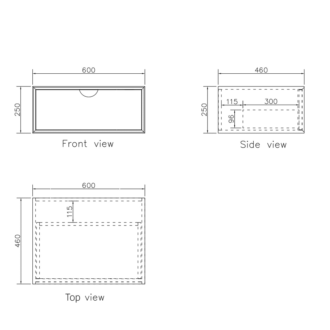 Moonlight 600mm White Wall Hung Cabinet