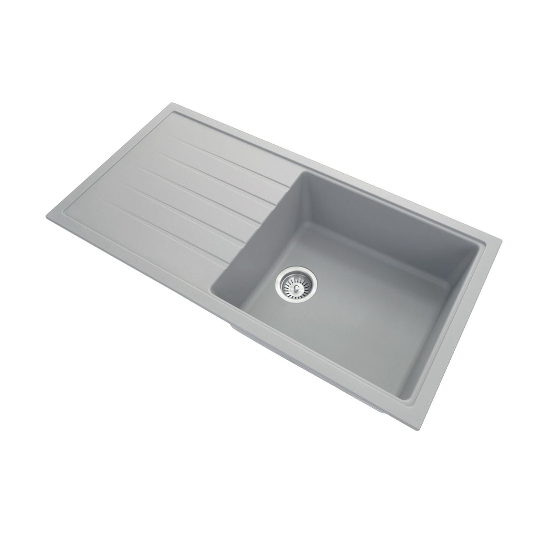 1000 x 500 x 220mm Carysil Vivaldi D100L Single Bowl With Drainer Board Granite Kitchen Sink Top/Flush/Under Mount