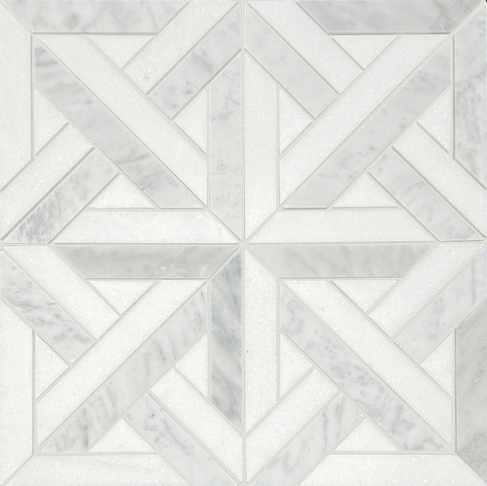 PARQUET CARRARA + THASSOS SHEET SIZE 305X305X7MM - PARQUET CARRARA+ THASSOS-15