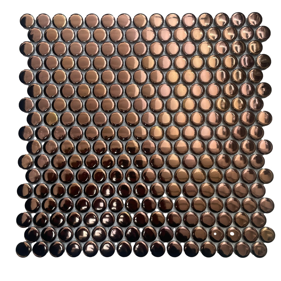 ROSEGOLD PENNY ROUND MOSAIC 19MM SHEET SIZE :310X315MM - ROSEGOLD PENNY ROUND 19MM -01