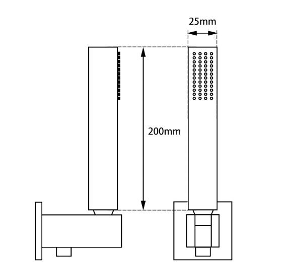 Square Chrome Hand Held Shower Set