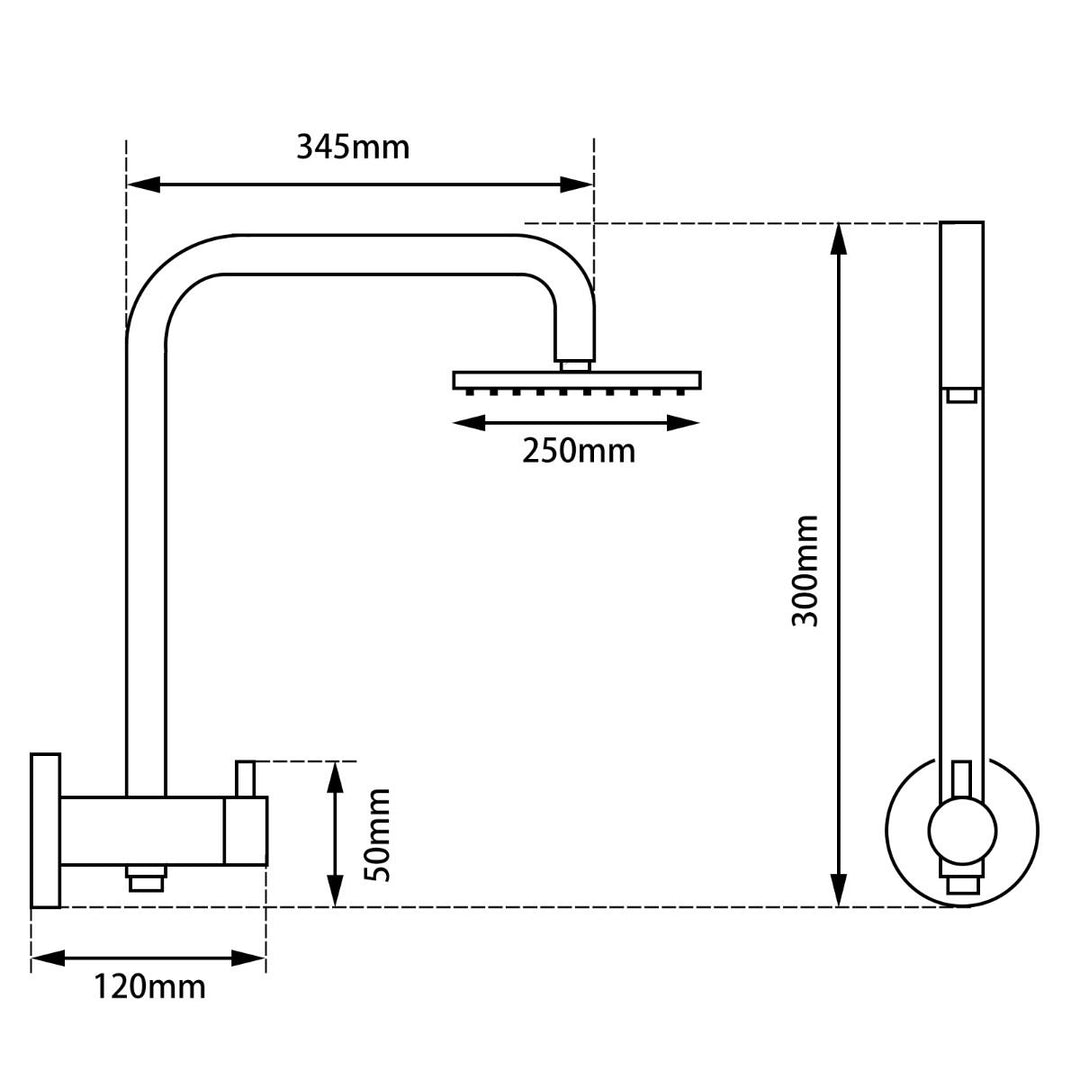 10'' Round Chrome Shower Station Top Water Inlet