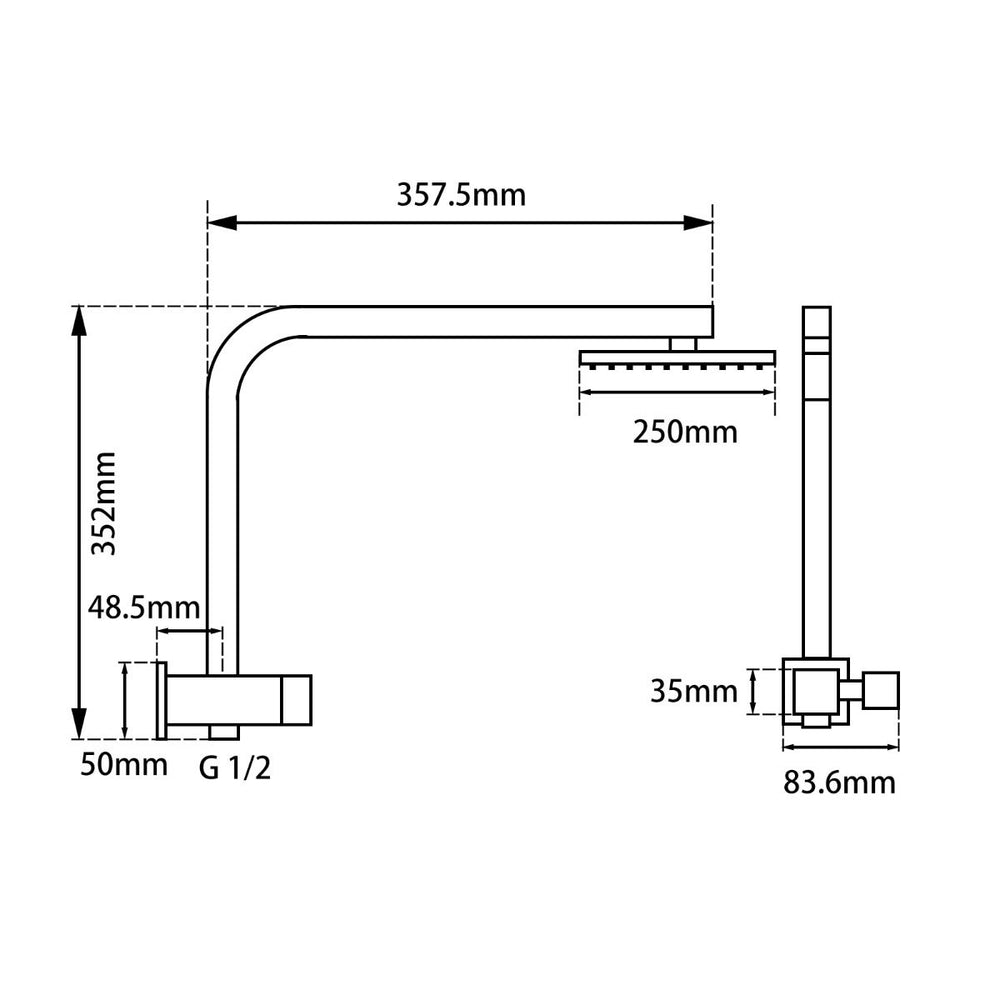 447 Porcelana Tiles 10" Square Chrome Shower Station Top Water Inlet CH2140.SH.N+CH0002.SH+CH-S8.HHS 447 $ CH2140.SH.N+CH0002.SH+CH-S8.HHS Porcelana Tiles