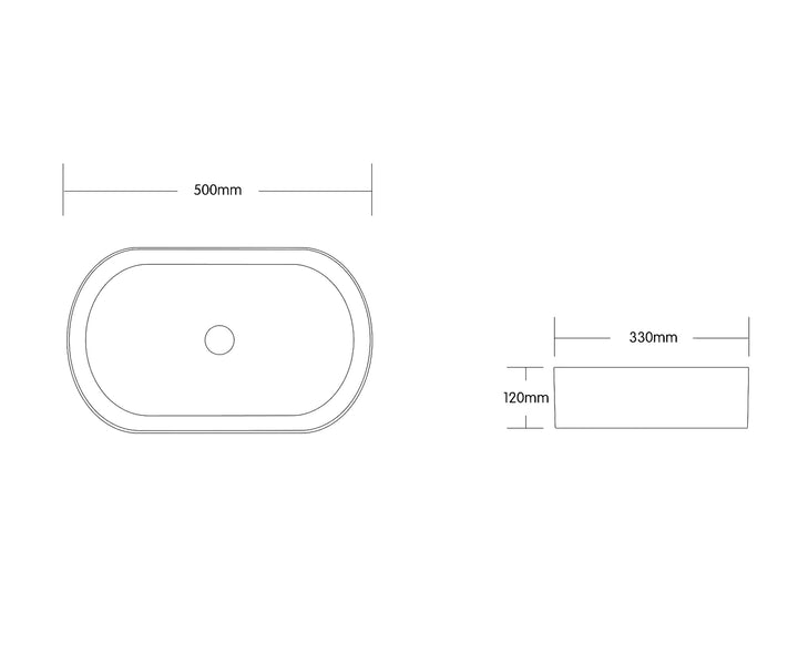 Quay Oval 500x340x120 Gloss White Basin