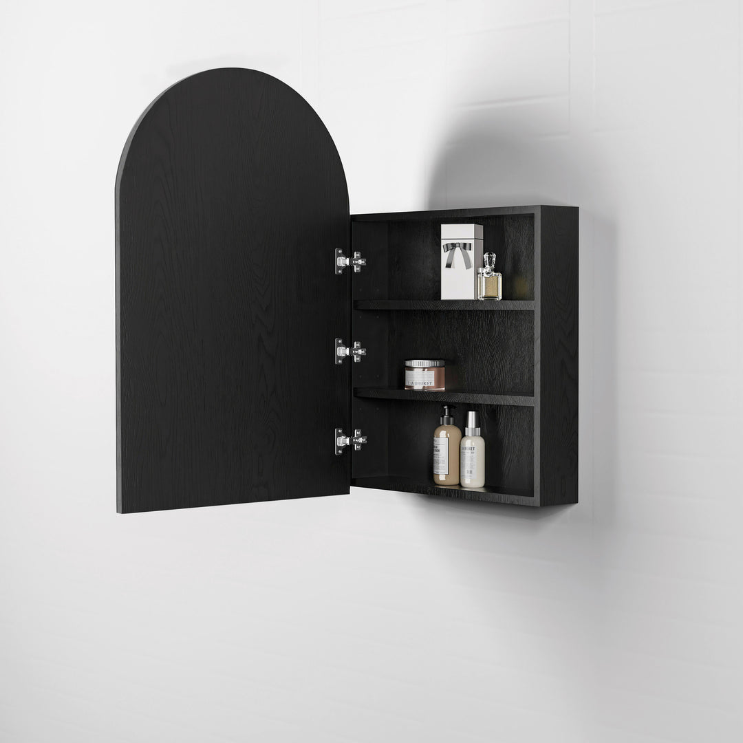 Archie 900mm Black Oak Shaving Cabinet