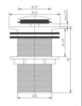 Basin 32mm Chrome Pop Up Waste No Overflow