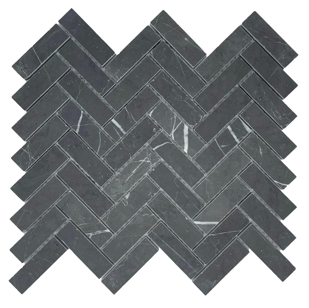 HERRINGBONE PIETRA GREY HONED CHIP SIZE 75X25X7MM SHEET SIZE 325X305 - 72HERPIETRA GRY H -02