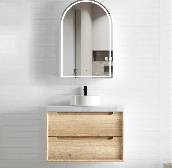 NATURAL OAK BYRON 750MM WALL HUNG VANITY BY750NST-60CA-12TH