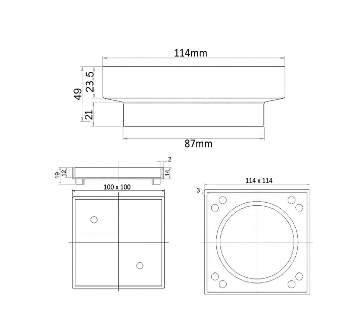 Smart 114 Brass Chrome Square Tiles Waste