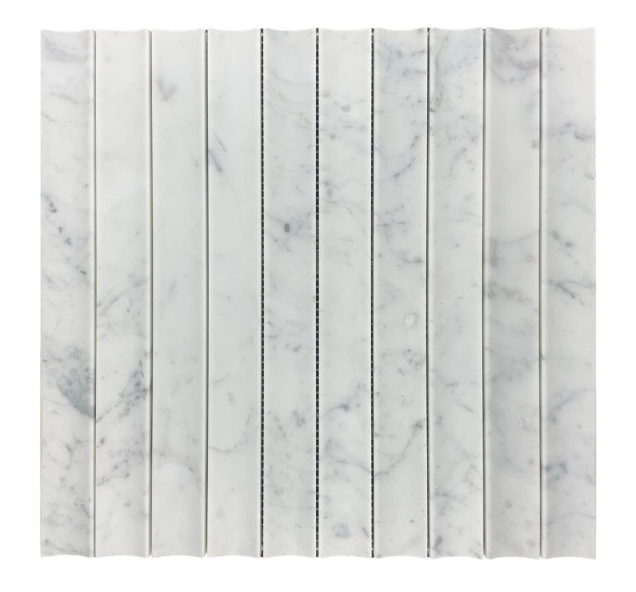 CONCAVE CARRARA HONED CHIP SIZE 30X300X12MM - 30CONCARH-08