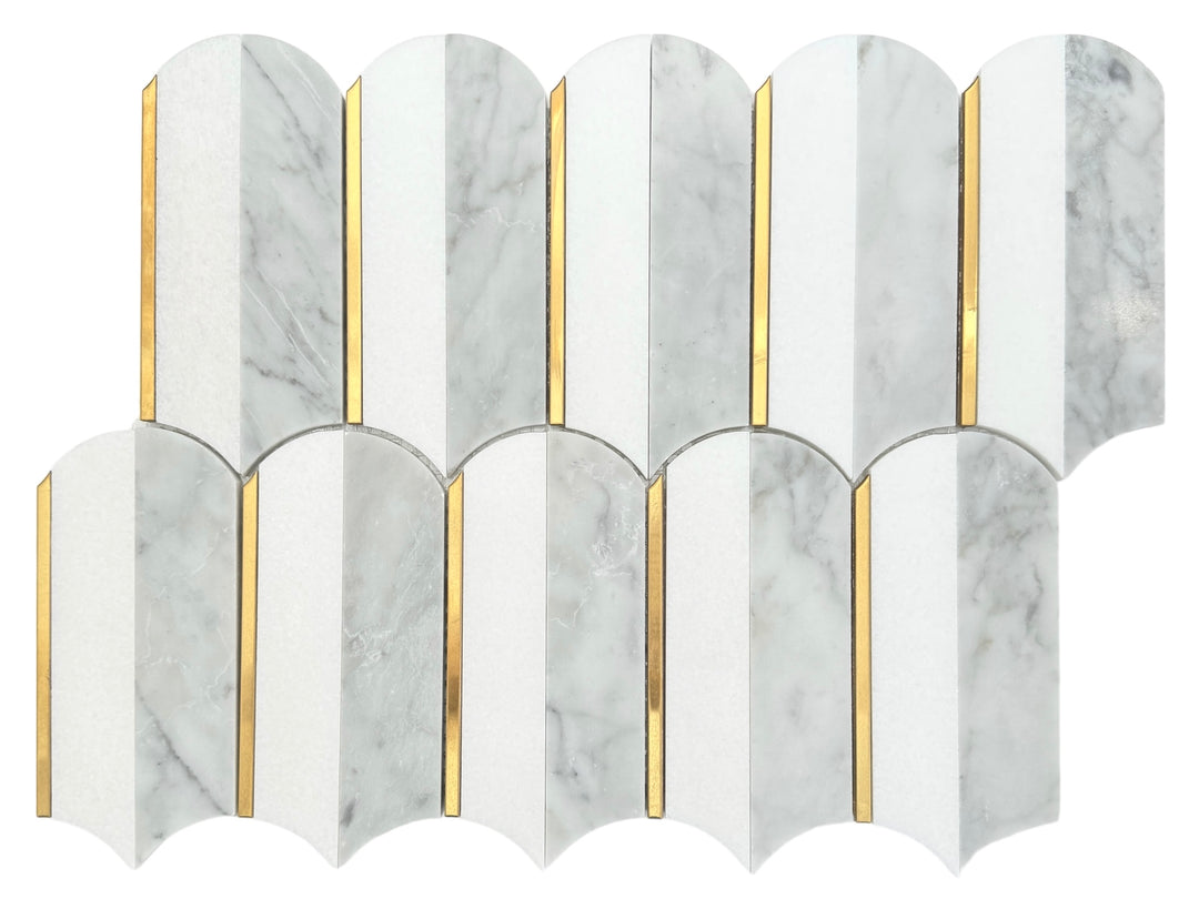 JUMBO FEATHER CARRARA + THASSOS + GOLD STAINLESS STEEL SHEET SIZE 260X336X10MM - JUMBO FEATHER CARRARA + THASSOS + GOLD-02