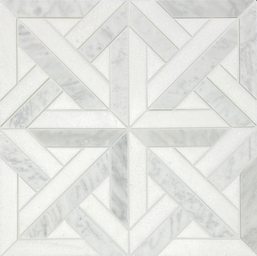 PARQUET CARRARA + THASSOS SHEET SIZE 305X305X7MM - PARQUET CARRARA+ THASSOS-14