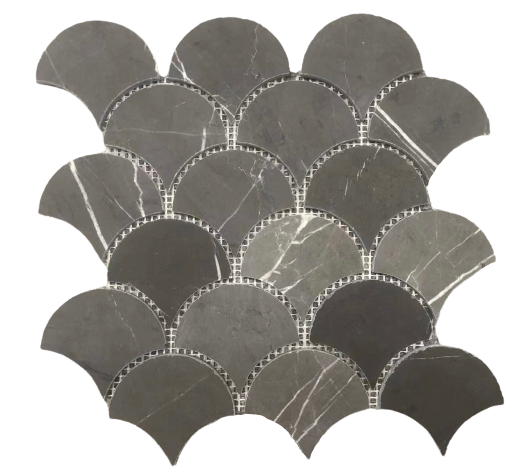 FISHSCALE PIETRA GREY HONED CHIP SIZE 67X79X7MM - FISHSCALE PIETRA GREY