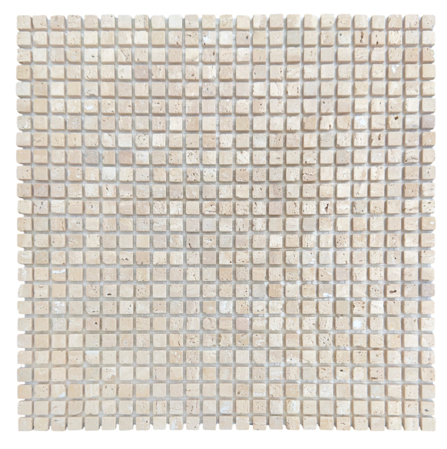 MINI ROME SQUARE TUMBLED 10X10x7MM SHEET SIZE 305X305X7MM - MINI SQUARE ROME TUMBLED 10